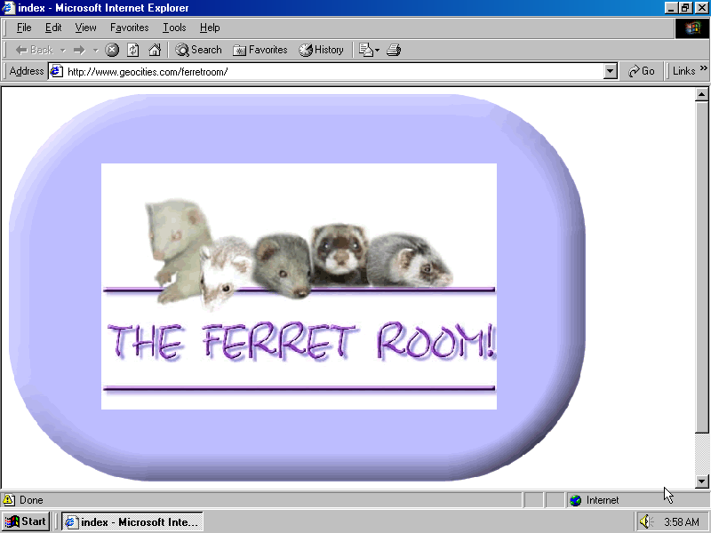 oneterabyteofkilobyteage:  original url http://www.geocities.com/ferretroom/  last