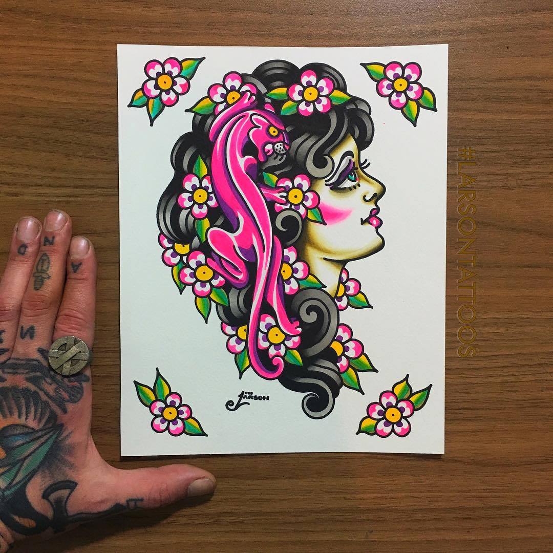 jonlarsontattoos:  Made this split sheet with scissors #larsontattoos 