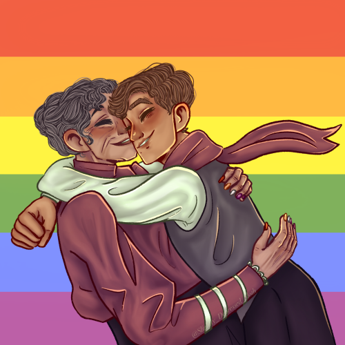 Drawing A Character For Pride Everyday, Day 6: Cole And Aunt Josephine From Anne With An E - MLM & WLW