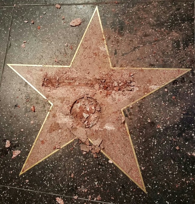 la-vie-en-lys:brunhiddensmusings:injuries-in-dust:black-geek-supremacy:i-stay-armed:mirrormirror2:Beautiful Street Art in Hollywood. Walk of shame. By the way …..FUCK DONALD TRUMP! I wonder the price of replacement of the star.Remember when people