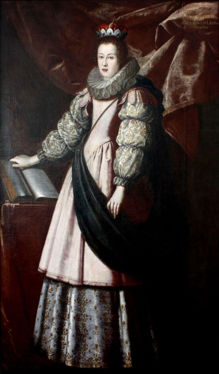 Claudia de Medici wearing a coronet of an Austrian Archduchess by Lorenzo Lippi,1626