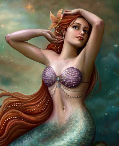  A fun painting that I did of my favorite fictional mermaid from my childhood! It was meant to be a 