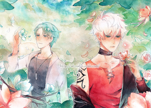 ah-rah: Watercolor commission for @masukitas  Thank you ^^