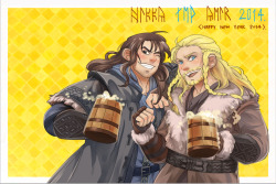 shiftdigit:  Another belated HNY card XD featuring middle earth hot boys I’m making these to trade with my friends hoping to finish it in time before January ends ; v ;