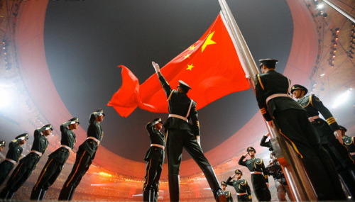 maozedongthought:Raising of the flag of the People’s Republic of China at the 2008 Beijing Olympics.