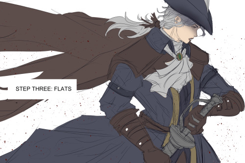 fell-hound: Mini art tutorial on how I drew the Lady Maria piece! *EDIT: I screwed up the order orig