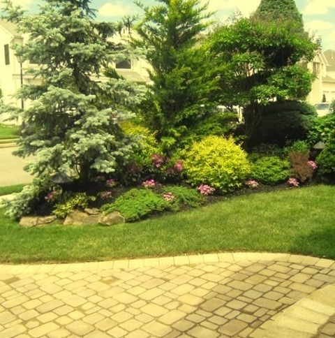 Concrete Pavers New YorkInspiration For A Mid-sized Traditional Front Yard Concrete Paver Landscaping.