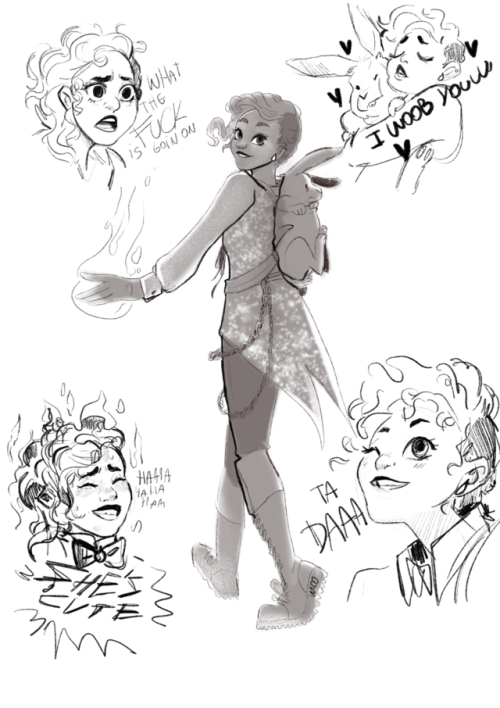 keplercryptids: waalkr:here she comes [image description: several drawings of Aubrey on a white ba