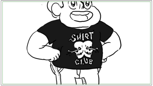 Just a few hours until a BRAND NEW episode of Steven Universe!Shirt Club, Storyboarded