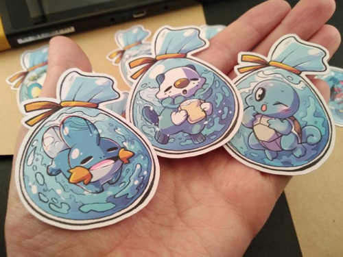 Water Starter Pokemon Stickers made by Webbelart