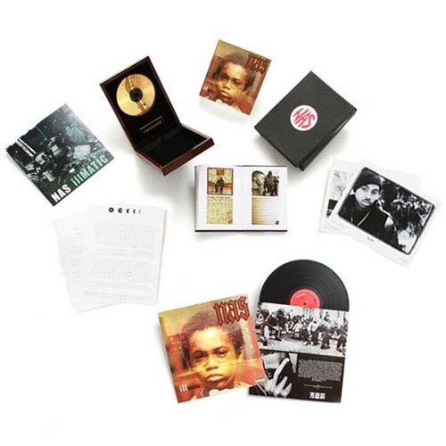 Get On Down’s Nas Illmatic Deluxe “Gold Edition” Bundle (CD & Vinyl) Nas Illmatic Deluxe “Gold Edition” CD  * “24k Audiophile Gold Disc” CD with re-mastered audio and actual  24-karat gold embedded in the