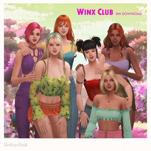 tbadayinthelife:
“WINX CLUB - SIM DOWNLOADI decided to share the Winx Girls along with the hair set ^^ I really hope you enjoy your games with these amazing characters and tag me if you want me to see your posts and reblog them