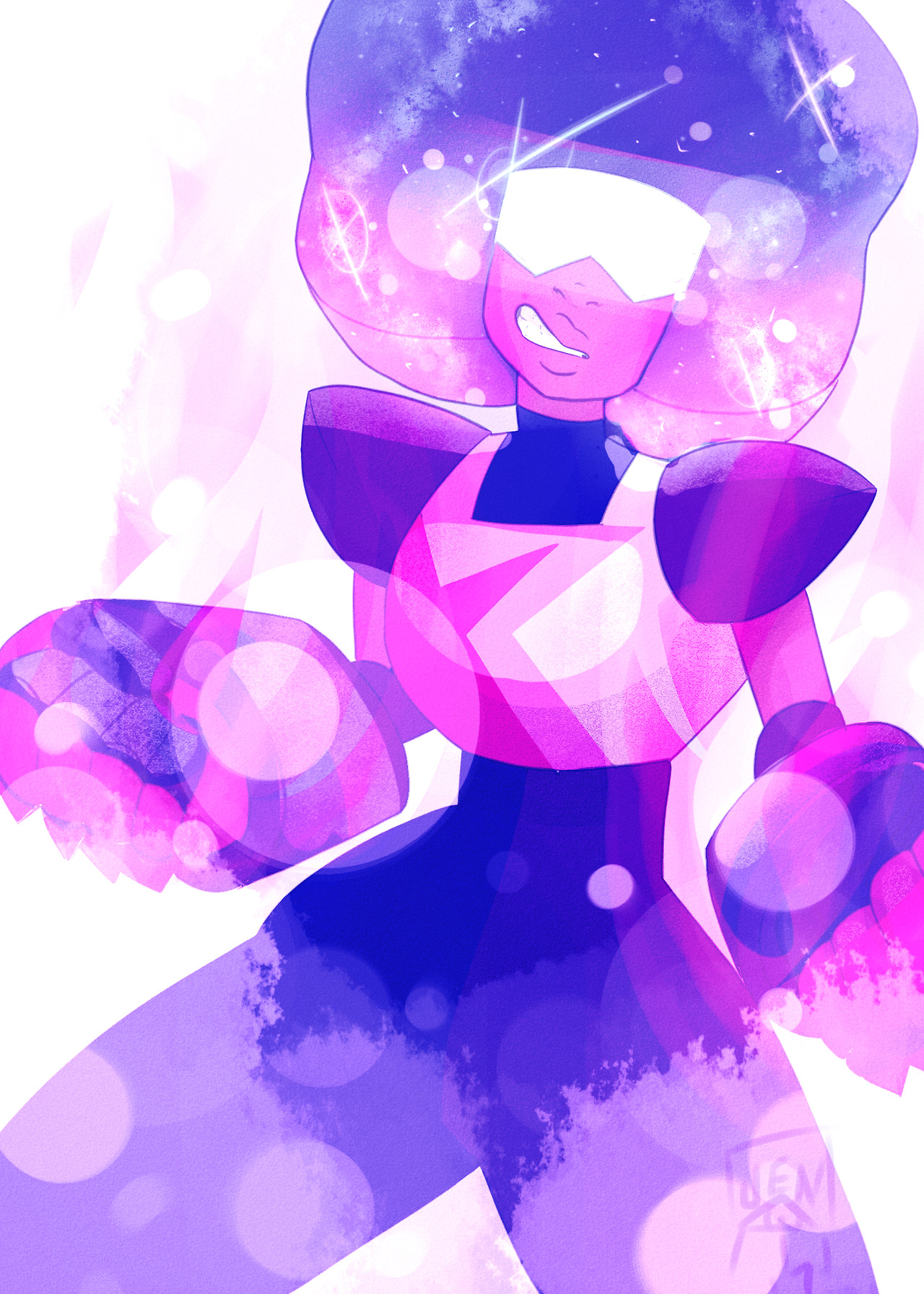 First drawing on my new cintiq is a Galaxy Garnet because she’s oUTA THIS WORLD