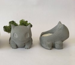 retrogamingblog:Concrete Bulbasaurs made