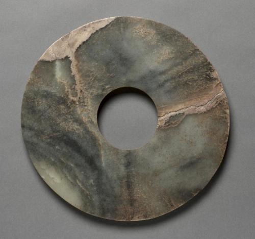 Perforated Disc (pi), 3000-2000 BC, Cleveland Museum of Art: Chinese ArtSize: Diameter: 23.5 cm (9 &