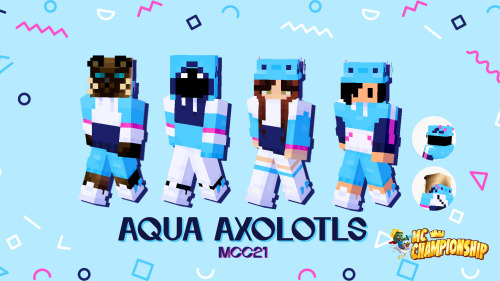 Aqua Axolotls team skins!! Watch me make these here