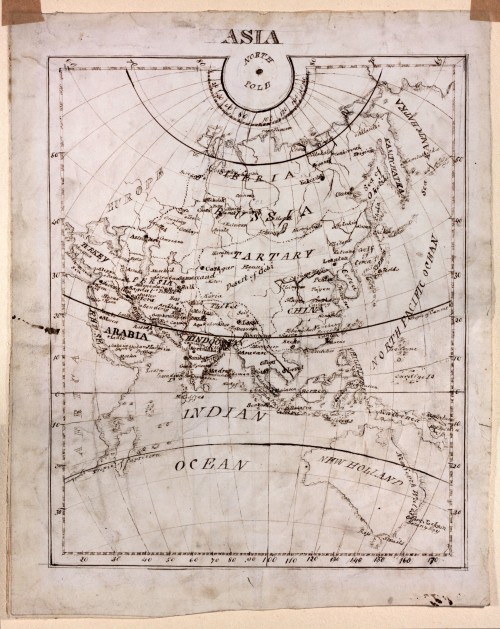 hand drawn map of Asia c1830