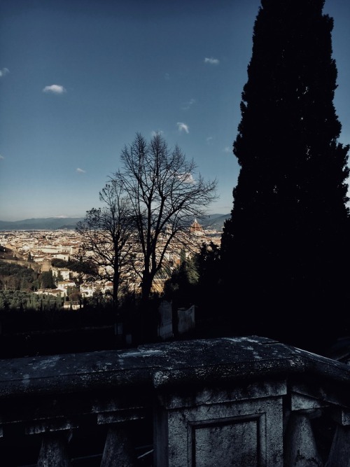 Florence and the Duomo seen from the abbey of San Miniato al Monte.