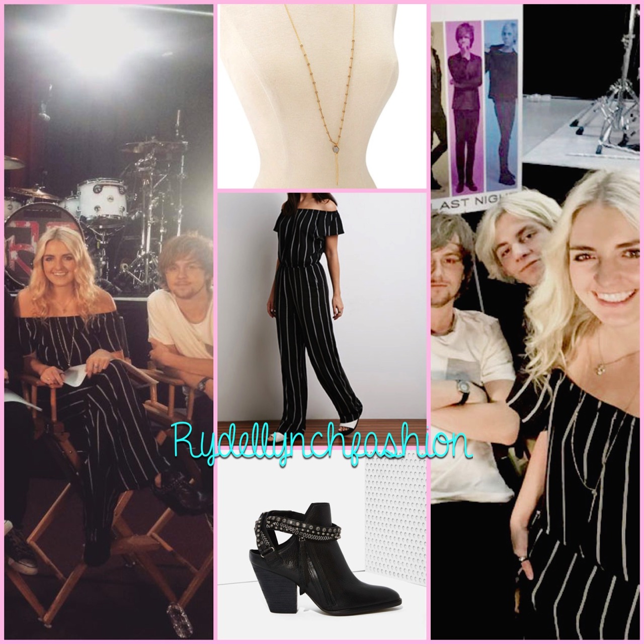 Rydel’s Outfit for the R5 All Day All Night Stream;
• Faux Stone Longline Necklace (Exact) - Price: $4.90
• Striped Off-the-Shoulder Jumpsuit (Exact) - Price: $22.90
• Dolce Vita Hollice Leather Bootie (Exact) - Price: 182.99
June 5, 2015