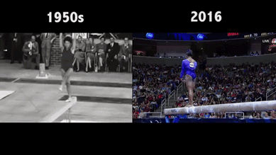 the-real-eye-to-see:   Gymnastics has come a long compared to that old footage, but this difference is particularly significant for black girls! Because they have never taken seriously our abilities! Just because the color of our skin is not what they