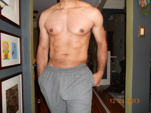 manly-muscular-machos:  LATIN LOVER: Originally from Puerto Rico, this hung, uncut top man now calls NYC home — 5’ 8”/172.8 cm, 162 lbs /73.483 kg. What a hunk! Enjoy your erotic fantasies with My Male Gaze: Manly Muscular Machos and More! 