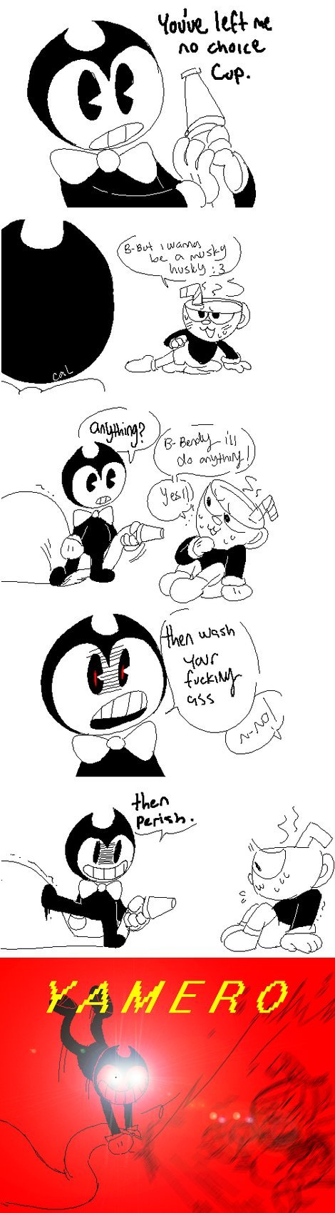 cuphead and mugman pranked by bendy by pokemonlpsfan 