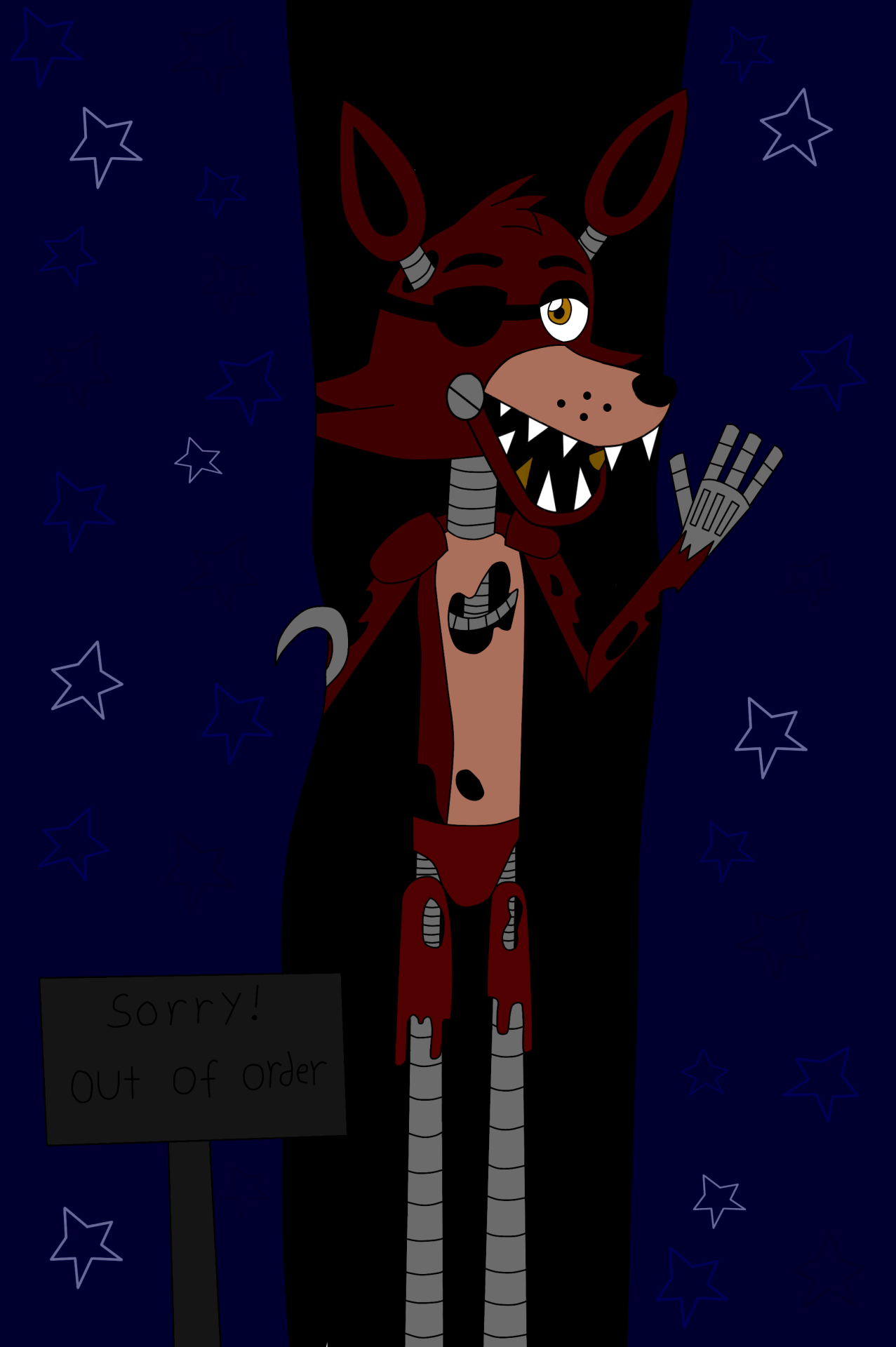 zazzs1andonlygirl:  I’m getting better at drawing Foxy. I tried messing around