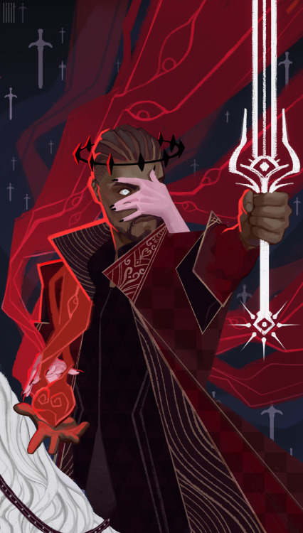 somatrasiel:Wyll in the DAI Tarot Style! The great Blade of the Frontier riding in on his white hors