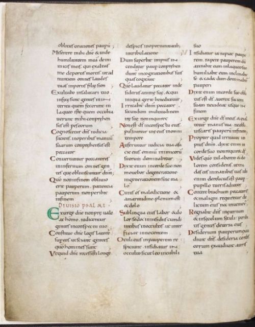 eadfrith: The Harley Psalter- folio 5v. The beautiful script of the Anglo Saxon scribe Eadui Basan. 