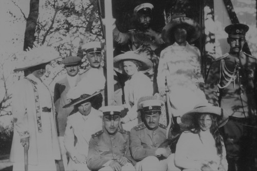 Tsar Nicholas II of Russia and his three oldest daughters in 1912