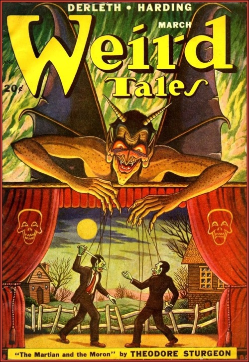 talesfromweirdland:‪Weird Tales covers from the 1940s/50s by Matt Fox. His work had a distinctive st