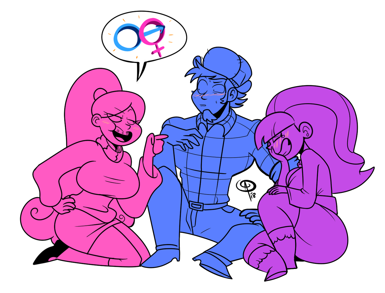 chillguydraws: I did three for the trio pose exercise. Who’s your favorite?  cuties!