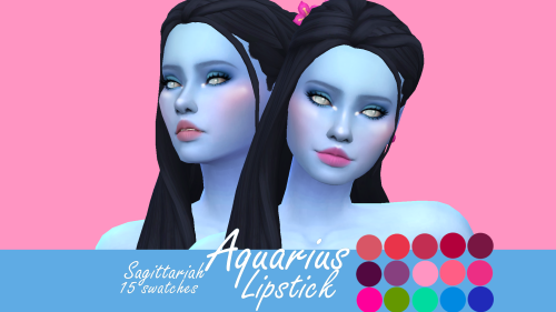 Aquarius Lipstickbase game compatible15 swatchesproperly taggedenabled for all occultsdisabled for r