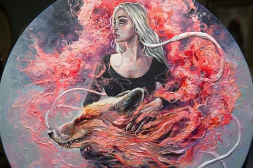 Embellished circles of ‘DragonFox’ are sold out Thank you New prints editions are coming