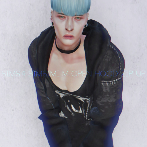 simsimi-only-mine: SIMS4 SIMSIMI M OPEN HOOD ZIP UP Mesh+Texture by simsimi15 SWATCHModel : JOEL