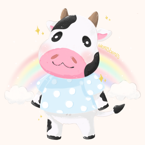 my cow oc as an animal crossing villager!