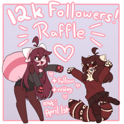 stuffly: Thank you for following me!! Here’s a raffle! Three winners will get a choice of a chibi full body or a non chibi half body drawing of a character of their choice! This will end on April 1st! Good luck! I love you! Won’t draw: Mecha, nsfw,