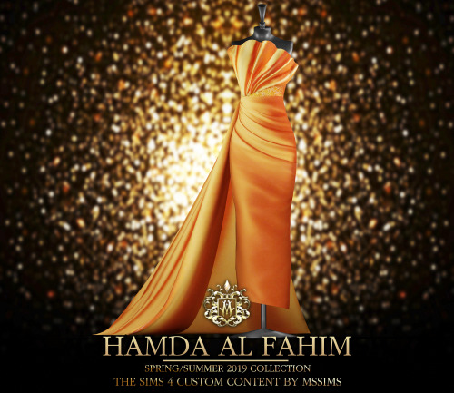 HAMDA AL FAHIM SPRING/SUMMER 2019 COLLECTION GOWN FOR THE SIMS 4ACCESS TO EXCLUSIVE CC ON MSSIMS4 PA