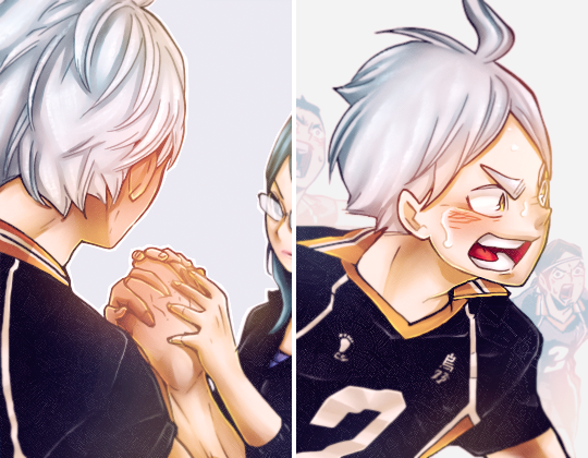 tsukis:  ”my body feels like it’s on fire, but my hands are freezing…” sugawara