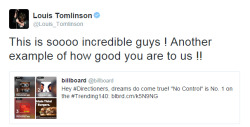 tommosloueh: Louis’ tweets about Project No Control: 1, 2, 3, 4Project No Control → Week Two / BBCR1 Thunderclap  Continue to stream, sponsor, purchase, shazam, request, tweet, vote and support!  