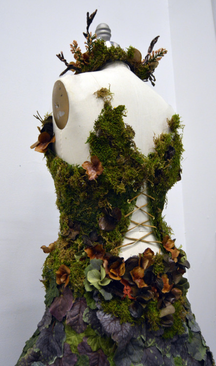 beleggs: A dress I constructed entirely from non textiles! The skirt is made from leaves and the bod