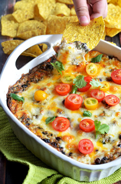foodiebliss:  Fiesta Cheesy Black Bean Spinach DipSource: Host The Toast