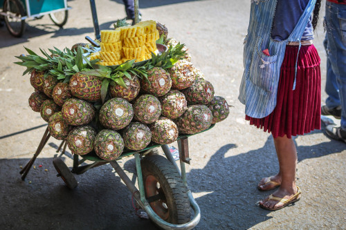 Pineapple Street Vendor: Cochabamba, Bolivia - 2015