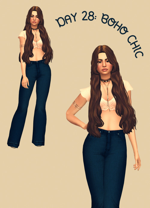 plumbobcrumble: BashfulCookie’s 30 Day Lookbook ChallengeDay 28: Boho ChicHow gorgeous is this hair?