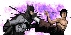 longlivethebat-universe:  Batman vs Bruce Lee by Cameron Hodges 