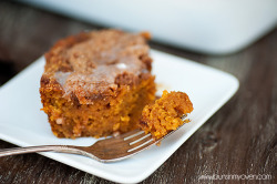 bakeddd:  cinnamon swirled glazed pumpkin coffee cake click here for recipe 