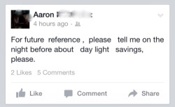 My buddy Aaron is not taking this well