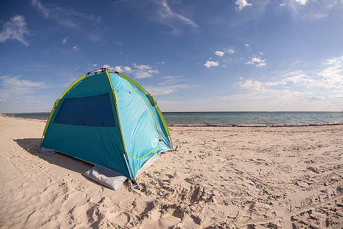  @Anna-Banks: Got the tent up and ready to go for our night stay on the beach. 
