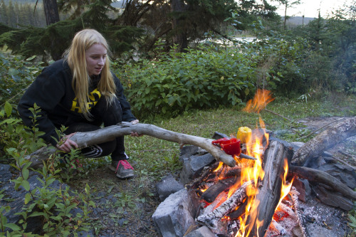 How to cook peppers stuffed with dungeness crab, onions, and cheese while camping. 