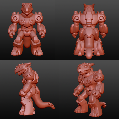 In-Progress DynoGuard Toy SculptsThese are built on an assumption of a 2″ mini-figure setup. tails w